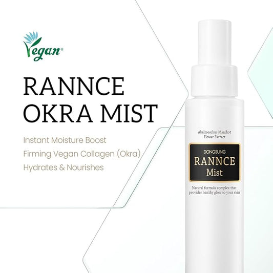 DONGSUNG Facial Mist, Face Mist with Okra Fruit Extract and Abelmoschus Manihot Flower Extract, Hydrates and Nourishes Skin, Day Care (Okra, 3.38 fl oz)