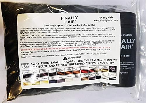 Hair Building Fibers 200 Grams 7 Oz. With Bottle By Finally Hair 50g*4 (Light Medium Brown - our lightest brown shade)