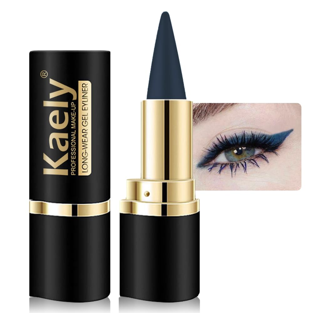 Kaely Dark Blue Gel Eyeliner Pencil,Waterproof Smudge Proof Eye Liner Pen,Cat Eye Goth Halloween Makeup,Eye Black Face Paint Lipstick Crayon,Color Colorful Eyeliner Eyeshadow Stick,07