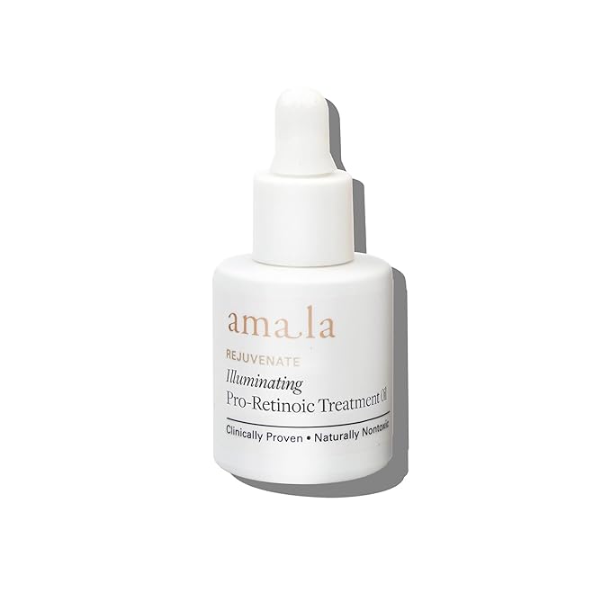 Amala Illuminating Pro-Retinoic Treatment Oil, Natural Retinol Alternative with Picão Preto Extract, 23K Gold, Cacay Seed Oil. Anti-Wrinkle Oil (8ml)