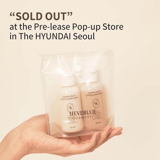 Salmon Fruity Centella Body Travel Kit - Body Cream & Body Wash Set, Sensitive Skin, Korean Bodycare, Hypoallergenic, Allergen-free, Salmon PDRN, Travel Size, Bodycare Set