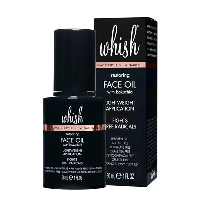 Whish Face Oil with Bakuchiol - Body & Face Moisturizer for Women & Men - Natural Retinol Alternative - Skin Care & After Shower Body Oil - For All Skin Types - 1 oz