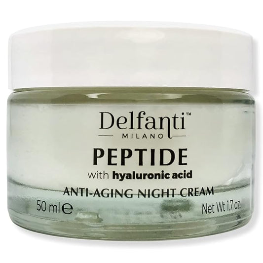 Delfanti-Milano • PEPTIDE with Hyaluronic Acid • ANTI-AGING NIGHT CREAM • Made in Italy