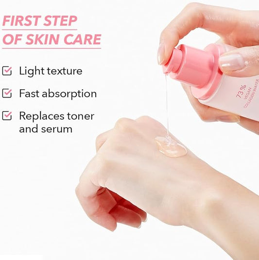 Collagen Booster Serum, 150ml/ 5.07fl. Oz, Firming, Plumping & Hydrating Serum, 73% Vegan Collagen Water, Hyaluronic Acid, 7 Kinds of Peptides, for All Skin, Korean Skincare, Paraben-Free