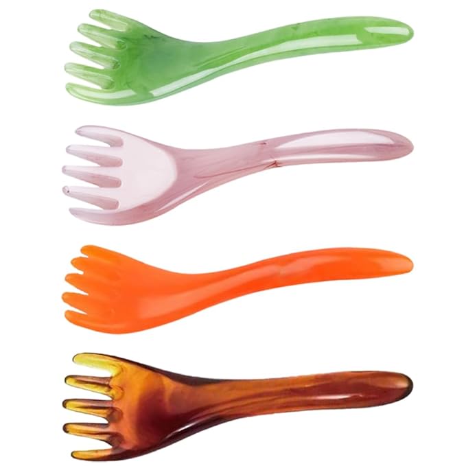 Healifty 4 Pcs Guasha Scraping Massage Tool Massage Comb Facial Massage Board Scalp Comb Massager for Head Face Body