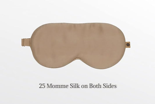 Premium 25 Momme Mulberry Silk Eye Mask for Sleeping (Champagne)