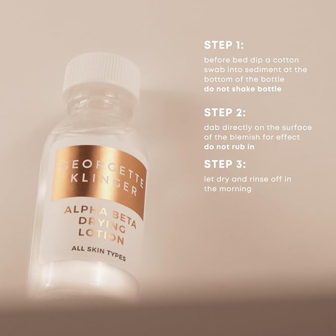 Georgette Klinger Alpha Beta Drying Lotion Powerful, fast acting spot treatment dries up and reduces acne blemishes overnight
