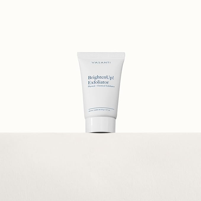 VASANTI BrightenUp! Exfoliator - Enzymatic Face Rejuvenator (20g) - Gentle Scrub Brightens Exfoliates Cleanses Skin Paraben Free Vegan Friendly Skincare