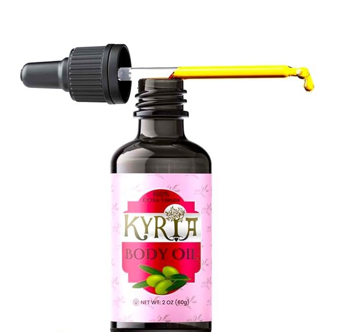 Kyria Greek Extra Virgin Olive Oil For Skin Care - Body Oil - Unrefined Cleansing Oil - Vitamin E - Face Moisturizer For Women - Active Skin Repair - 100% Pure cold pressed Greek Olive Oil - 2 FL OZ