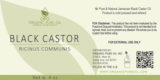 organic pure oil - Jamaican Black Castor Oil 4 oz Pure Natural Cold Pressed Refined Extra Virgin for Hair Stimulant Skin Moisturizer