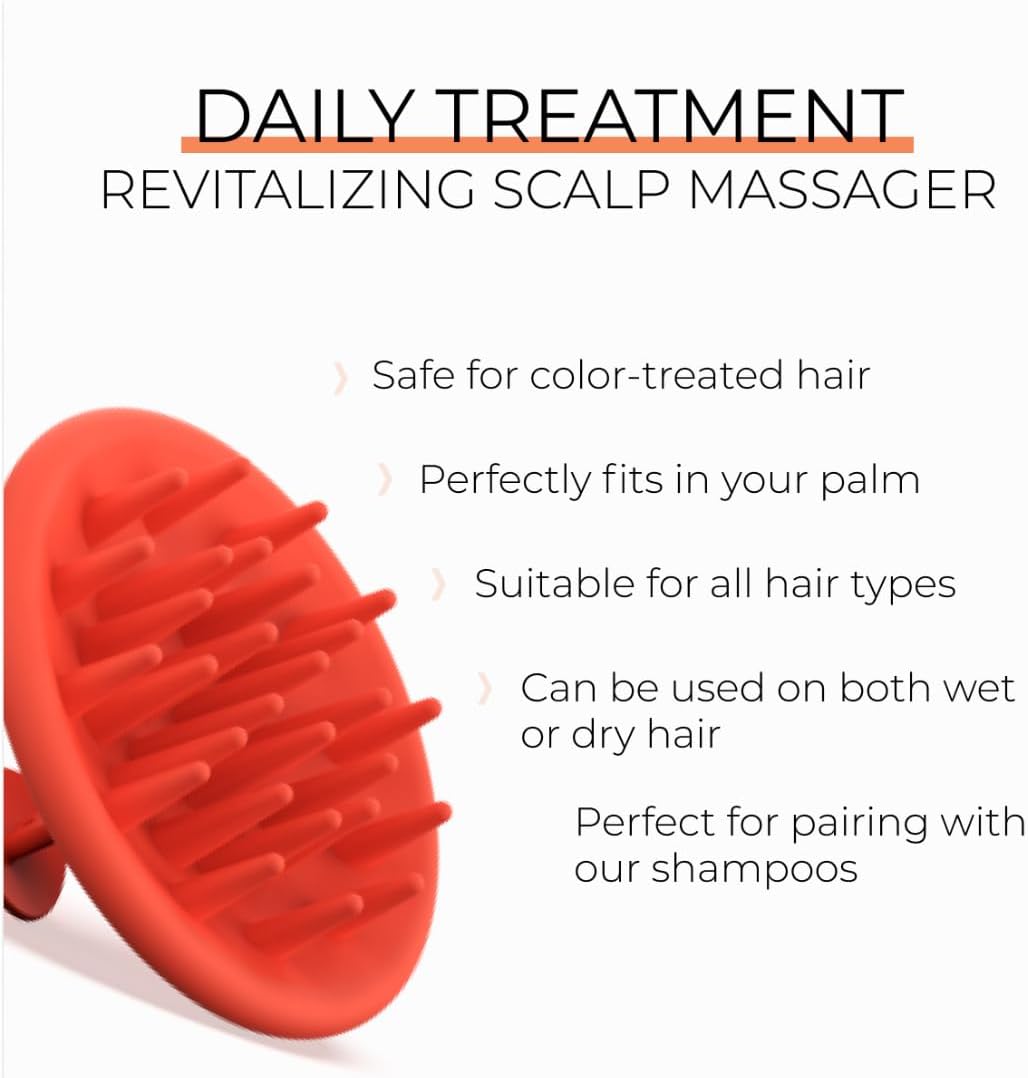 DS Labs Revitalizing Scalp Brush - Silicone Shampoo Massager for a Cleaner, Fresher, Feeling Scalp, Lifts Build Up & Boosts Lather, Ergonomic, Water Resistant, for All Hair Types