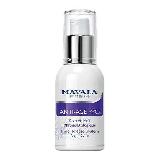 MAVALA Anti Age Pro Night Care | Anti-Aging Serum | Detox, Rejuvenate, and Correct Signs of Aging | Repair Wrinkles + Dark Spots | Vitamin C and Vitamin E | 1 oz.