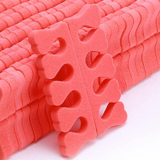 100PCS Sponge Toe Separator, Soft Toe Spreader Nail Art Finger Separator Divider Spacer Manicure Pedicure Tool for Nail Polish (Red)