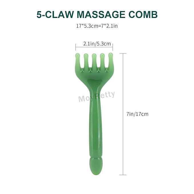 MoyRetty 2-Pack Head Massager, Scalp Massage Comb, Finger Whisk for Relaxation, Pink (Green)