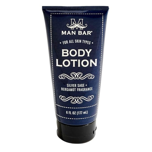 San Francisco Soap Company Man Bar Body Lotion - Silver Sage & Bergamot (6 oz) | Long Lasting | Created with the Man in Mind |