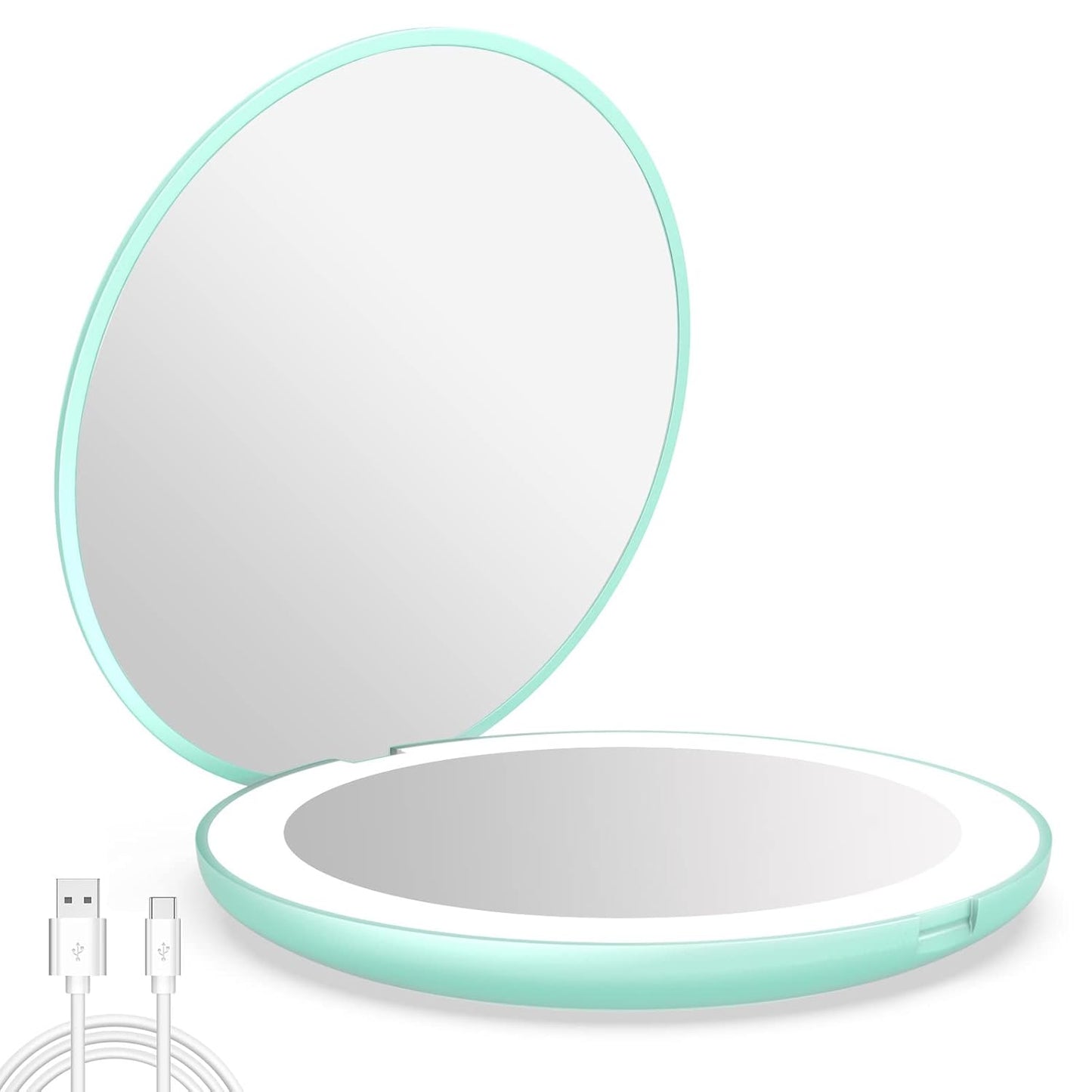 wobsion 10X Magnifying Tabletop Mirror, 4 Inch Round, Glass, ABS