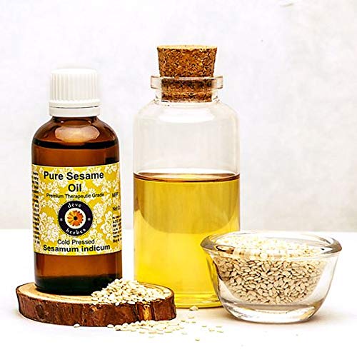 Deve Herbes Pure Sesame Oil (Sesamum indicum) Cold Pressed 10ml (0.33 oz)