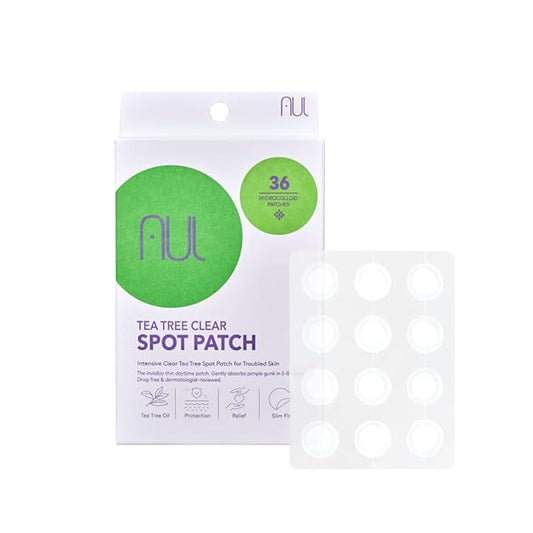 AUL Spot Patch Tea tree clear – Hydrocolloid Acne Pimple Patch for Fast Healing, Gentle on Skin, Invisible Wear, Dermatologist-Approved, Vegan-Friendly, 36 Count