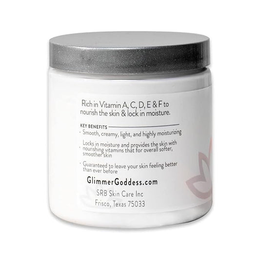 GLIMMER GODDESS Organic Whipped Body Butter- Peppermint Vanilla, Vegan, 24 Hr Hydration, Less Stretch Marks, All Skin Types, Child-Safe, Organic, 8 oz