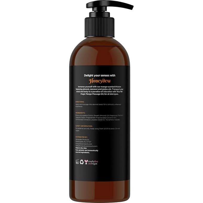 Mango Sensual Massage Oil for Couples - Alluring Tropical Full Body Massage Oil for Date Night and Nourishing Body Moisturizer with Sweet Almond - Vegan Non Staining Non Greasy Smooth Gliding Formula