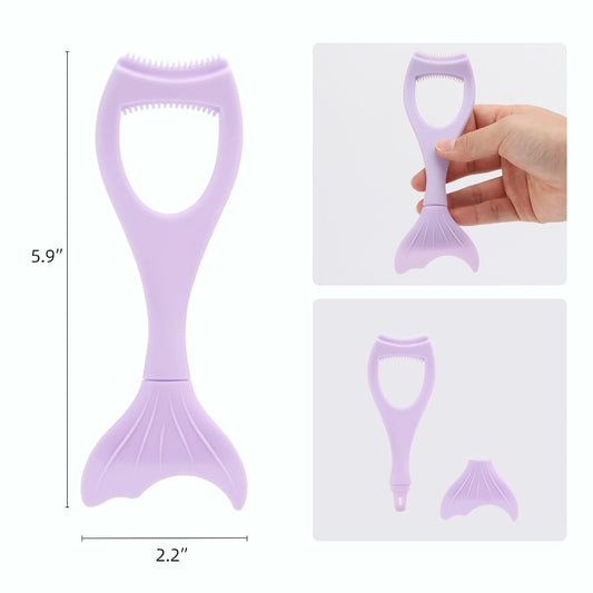 Tbestmax 2 in 1 Mascara Eyeliner Guard, Silicone Mascara Lash Shield Applicator, Eyelash Comb Purple 2 Pcs