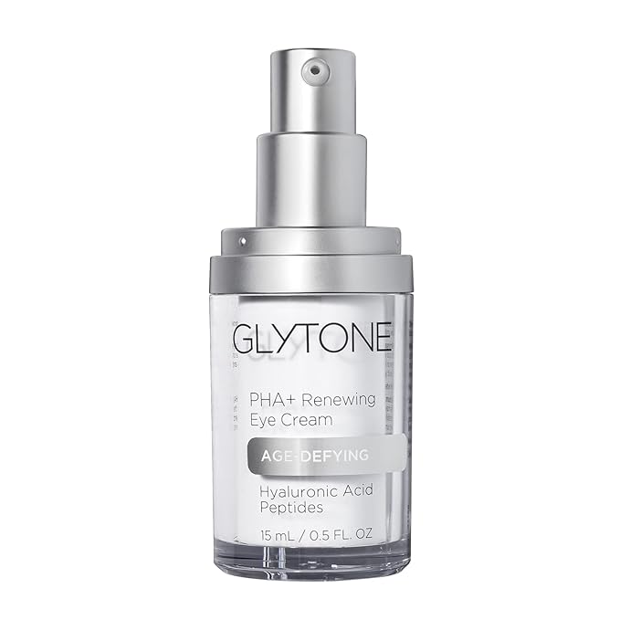 Glytone Age-Defying PHA+ Renewing Eye Cream for Wrinkles| Anti aging Under Eye Cream with Hyaluronic Acid Peptides| Targets Puffiness, Bags, Wrinkles & Dark Circles| Brightening Moisturizer| 0.5 Fl oz