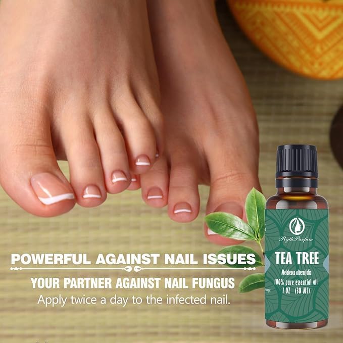 Pure Tea Tree Oil 30ML with 𝐆𝐫𝐚𝐝𝐮𝐚𝐭𝐞𝐝 𝐄𝐲𝐞 𝐃𝐫𝐨𝐩𝐩𝐞𝐫 - Therapeutic Grade for Skin, Hair, Face,Toenails | 100% Natural Melaleuca Tea Tree Essential Oil for Face,Piercings, Scalp