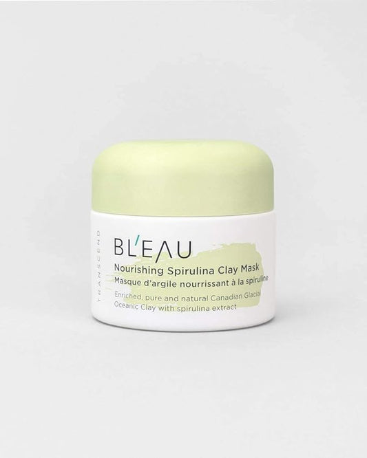 BL'EAU Nourishing Spirulina Clay Mask - Hydrate skin Replenish and Soothe and Pore Tightening, 80 g ℮ Net Wt. 2.8 oz