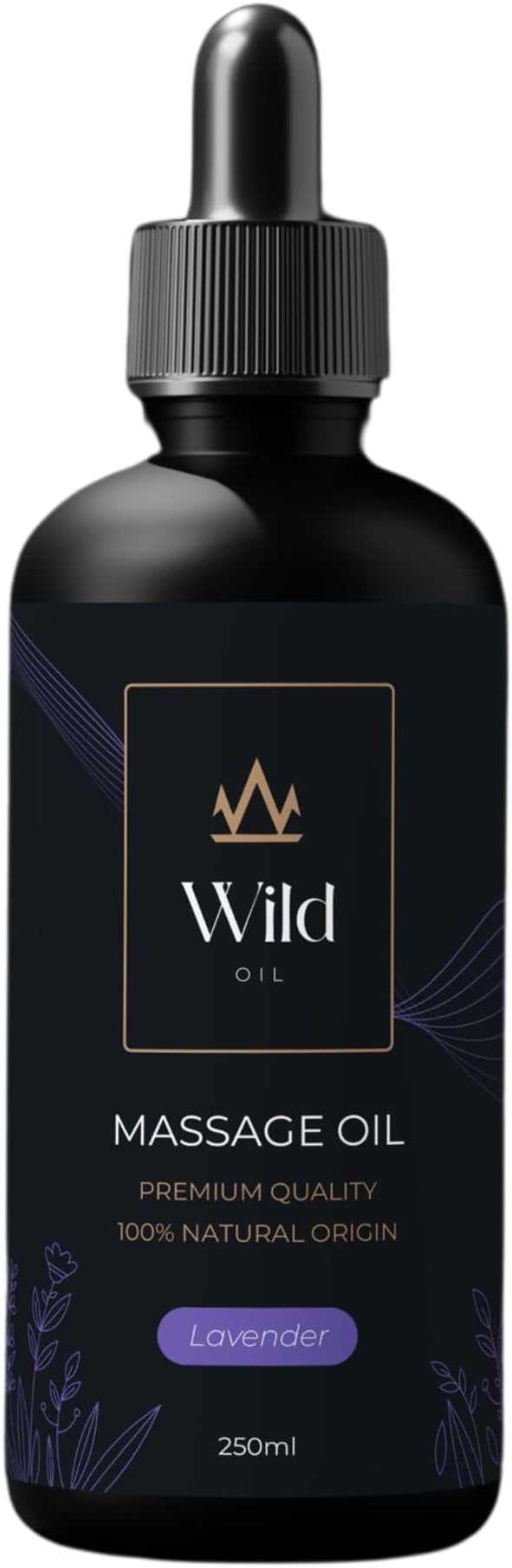 Lavender Luxurious Massage Oil Mineral, Grape Seed, Jojoba & Lavender Skin Moisturization Hair Nourishment hydration, Elasticity, Vegan & Natural (250ml)