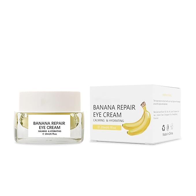 Banana Bright Eye Cream, Anti Aging Eye Cream with Squalane Dark Circle Under Eye Cream for Puffiness & Bags Moisturizing Firming & Wrinkle Repair Eye Treatment for Women & Men - 0.71 Fl Oz
