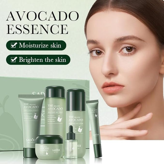 Avocado Skincare Sets,Skincare Gift Set with Facial Cleanser, Face Serum, Face Cream, Eye Cream, Toner, moisturizing Lotion, Anti Aging Skin Care Sets & Kits, Hydrating Facial Kit for women (6Pcs)
