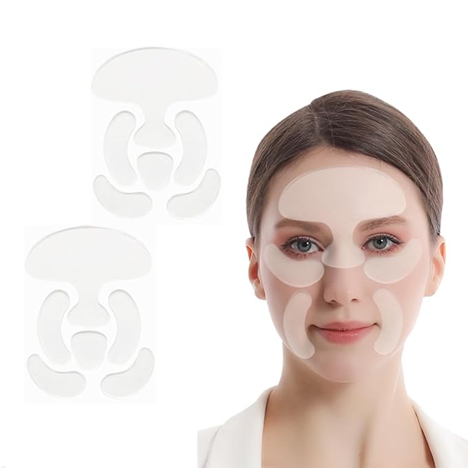 Facial and Forehead Wrinkle Patches, Reusable Hydrogel Face Lift Tape Invisible Anti Wrinkle Patches to Reduce Fine, Frown and Smile Lines, Overnight Filler for Deep Wrinkles Instantly(face-12pcs)