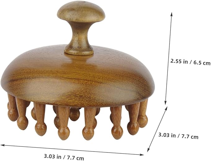 Sandalwood Small Massage Comb and Hair Brush - Scalp Massager, Hair Detangler, and Styling Tool for Natural Hair