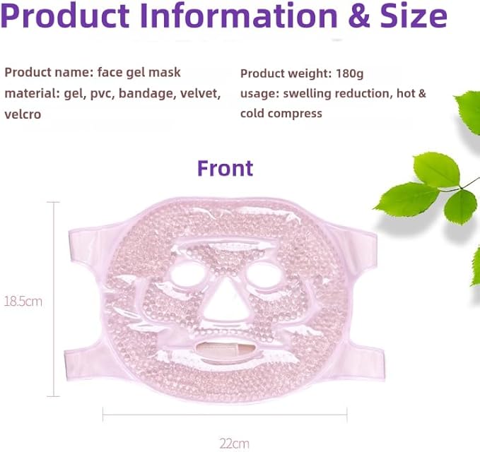 2 PCS Gel Mask,Reusable,Face & Eye Mask with Hole,Dark Circles,Dry Eyes,DeepSleep,Headaches,Puffiness,Stress,migraines,Eye Bags.Allergies,Sinus discomfort,migraines (02-Green)