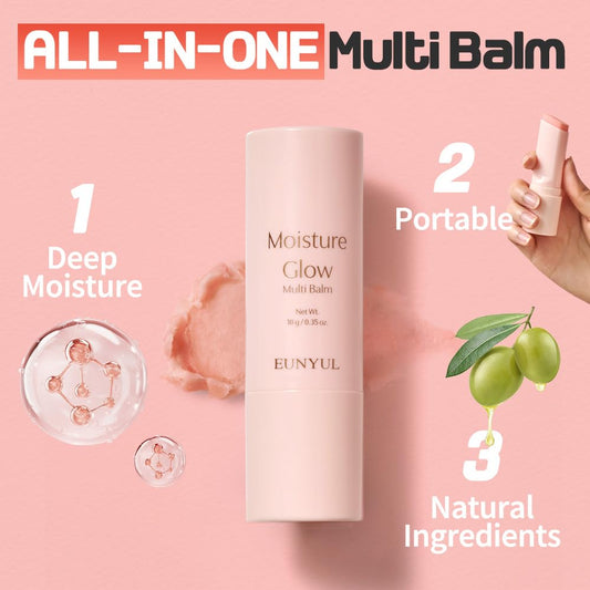 EUNYUL Moisture Glow Multi Balm Stick 0.35 Oz. Facial Balm for Hydrating & Nourishing