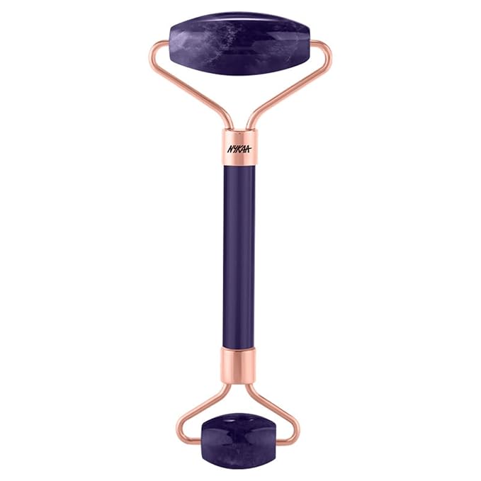 Nykaa Naturals Amethyst Face Roller - Diminishes Fine Lines and Wrinkles - Natural Crystals for Skin Calming - Tones and Sculpts Skin - 1 pc