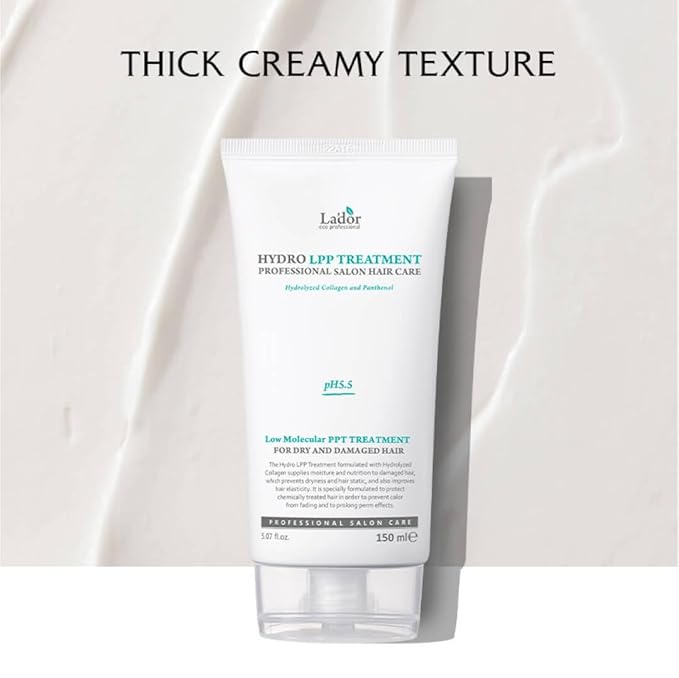 LA'DOR Hydro LPP Keratin Hair Treatment - Anti Frizz Conditioner Mask for Dry, Damaged, Color Treated, Gray Hair - Hydrolyzed Collagen (2. 5.07 Fl Oz)