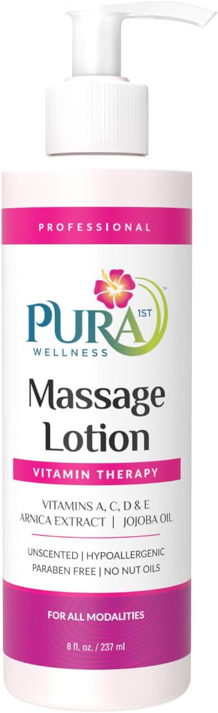 PURA Vitamin Therapy Massage Lotion, Massage Lotion Therapy Professional Deep Tissue Therapy, Pura Wellness Vitamin Therapy Lotion Unscented Lotion for Physical Therapy and Recovery, 8 oz