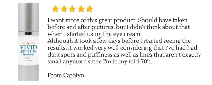 VIVID Peptide Eye Cream with Whitonyl for Dark Circles, Puffiness and Fine Lines - Brightens and Boosts Collagen for Firmness and Hydration