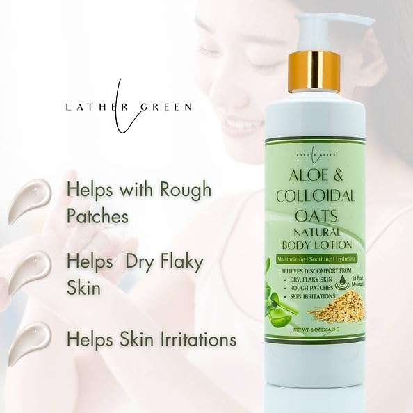 Aloe & Colloidal Oats Natural Body Lotion for Soothing Relief & Deep Hydration, 8 oz