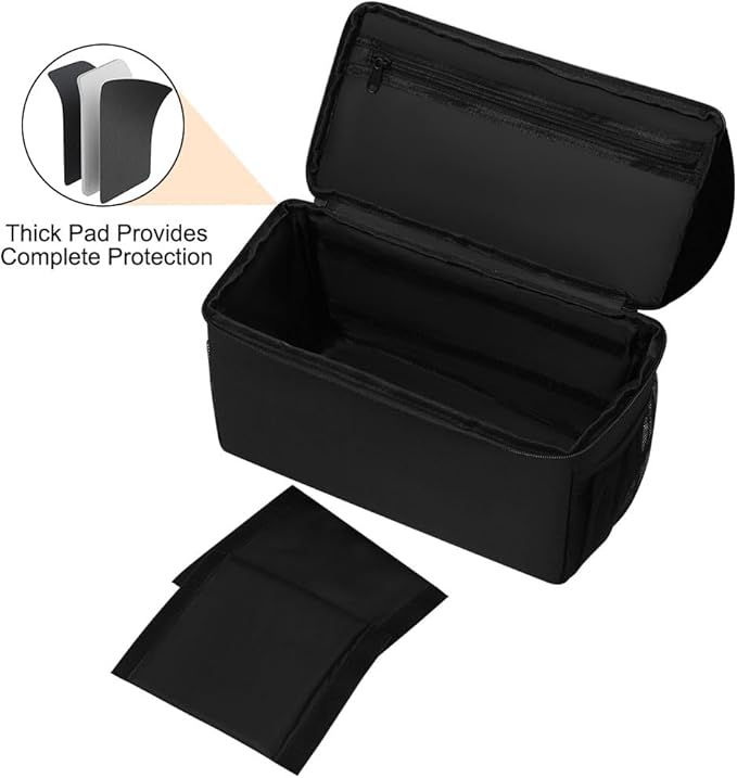 16L Camping Storage Bag, Water Resistant Padded Camping Organizer, with Multiple Pockets and Handle, for Outdoor BBQ Cooking Essentials, Black