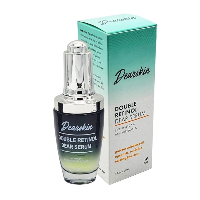 Retinol Serum Double Retinol Dear Serum by Dearskin Retinaldehide 0.1% plus Pure Retinol 0.5% Anti-Aging Powerful Anti-Wrinkle Repair Regenerating Serum