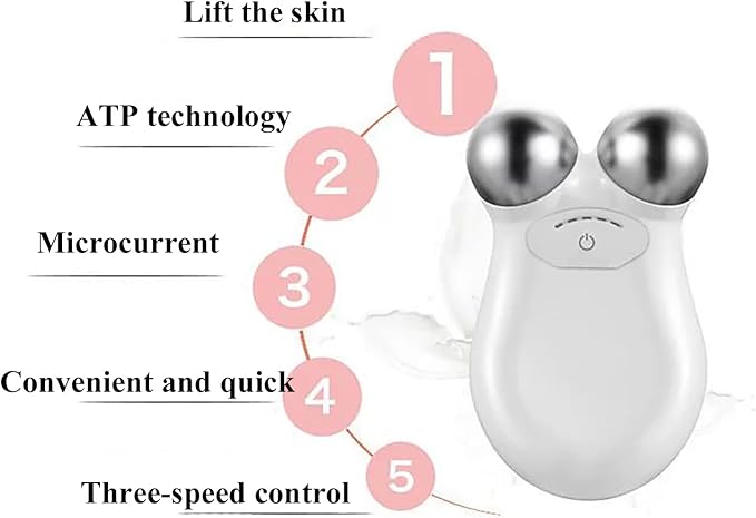 Microcurrent Facial Device,Enhances The Ability to Lift The Face and Tighten The Skin,Facial Wrinkle Equipment，White