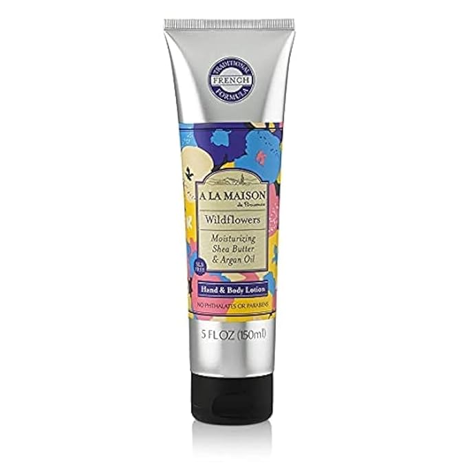A LA MAISON Moisturizing Lotion, Wildflowers - Uses: Hand and Body, Argan Oil, Pure Shea Butter, Essential Oils, Plant Based, Cruelty-Free, SLS and Paraben Free