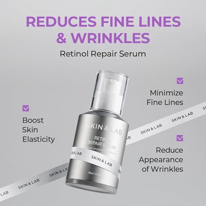 [SKIN&LAB] Essential Serum Set, Includes Vitamin C, Retinol & Niacinamide Serums – Korean Skincare Gift Set for Face – Brightening, Anti-Aging & Pore Care – 3 x 1.01 fl. oz.