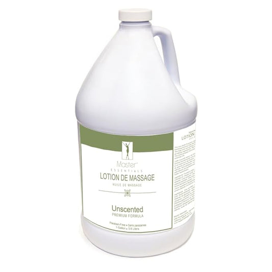 Master Massage Massage Lotion for Massage Therapy - 1 Gallon - 100% Natural, Unscented 1 Gallon, Pack of 4