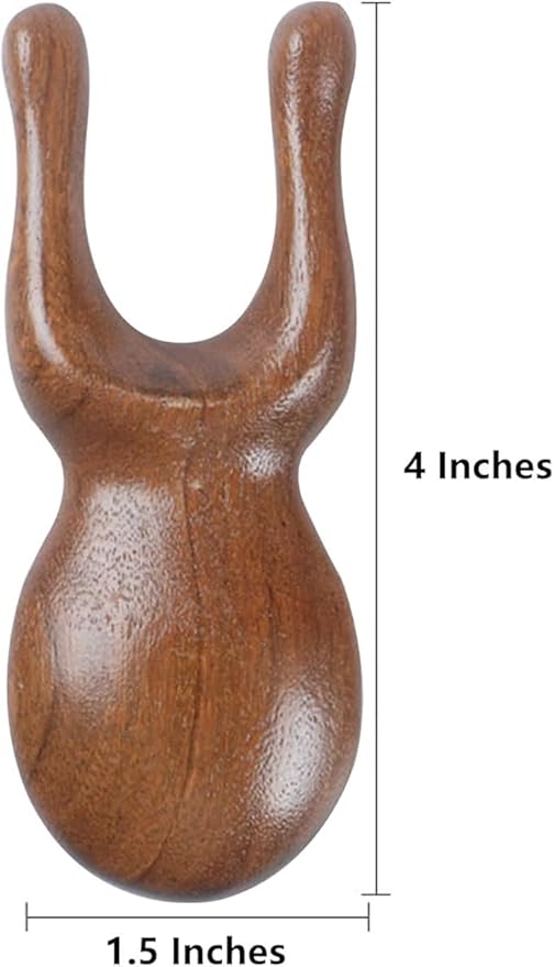 MIUPOO Nose and Eyes Face Massager, Manual Gua Sha Tool, Multifunctional Handheld Meridians Acupoint Massage Tool - Wood, 1 Piece