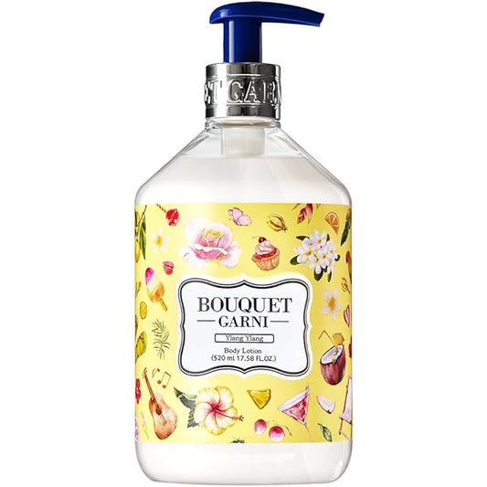 Bouquet Garni Body Lotion Ylang Ylang Fragrance - Long-lasting Moisture & Fragrance, Non Sticky Texture (Containing Shea Butter Rich in Vitamin A, C, E) - 17.6 oz
