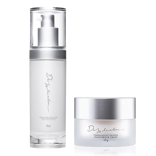 Dazzelslim Moisturizer Face Cream & Facial Serum Set, with Niacinamide, Sea Buckthorn Oil, & Pro-Xylane, Anti Wrinkle Cream, Deeply Hydrates & Smooths Fine Lines, Fragrance-Free, Made in Taiwan