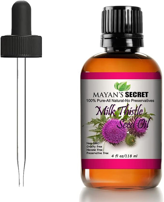 Mayan's Secret Milk Thistle Seed Oil Pure Cold Pressed Rich in Vitamin E and for Aging Skin